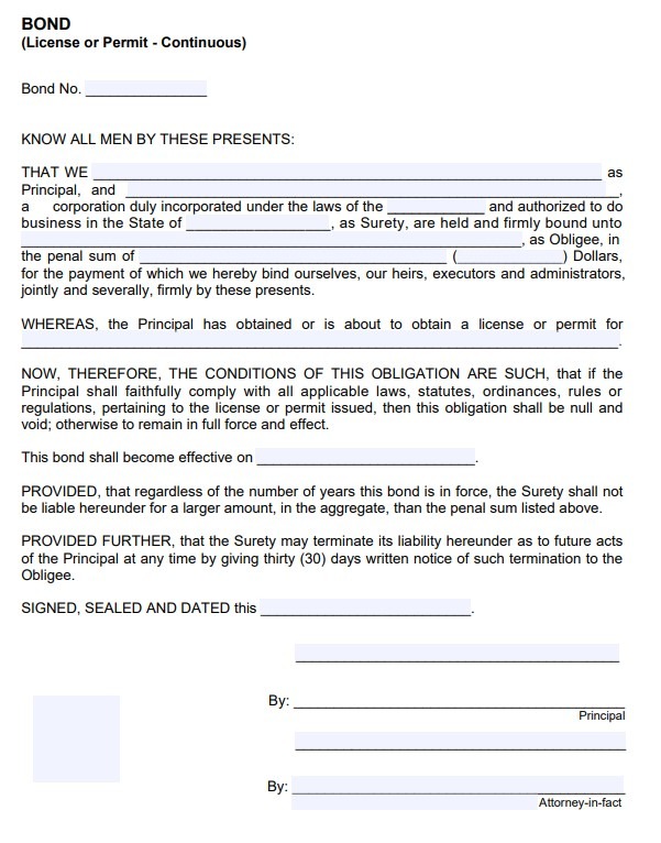 Guilford County Insulation Contractor Bond Form