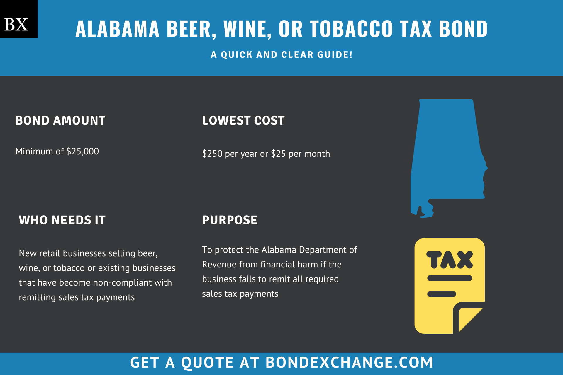 Alabama Beer, Wine, or Tobacco Tax Bond