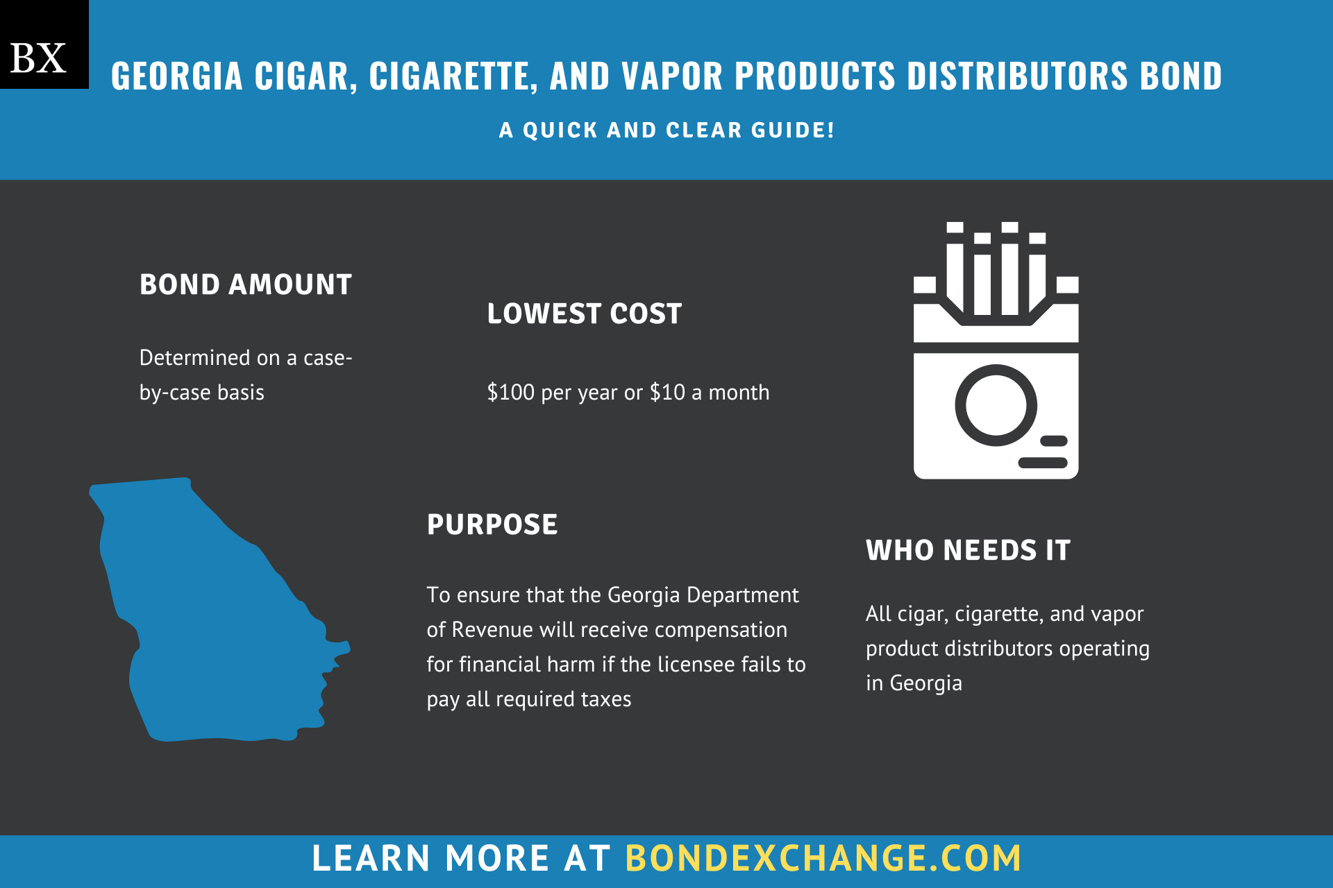 Georgia Cigar, Cigarette, and Vapor Products Distributor Bond