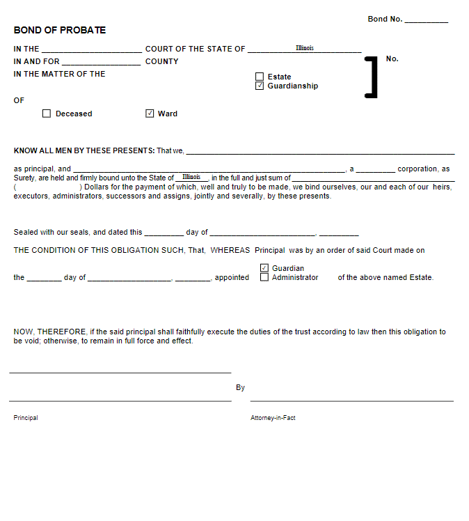 Illinois Guardian Bond Form