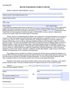 Louisiana Escrow Agent (Bond for Deed) Form