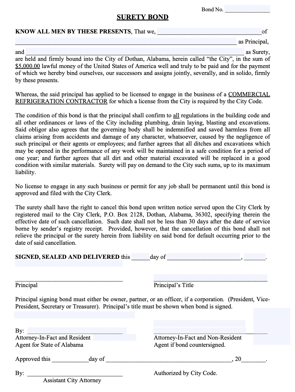 Dothan Commercial Refrigeration Contractor Bond A Comprehensive Guide