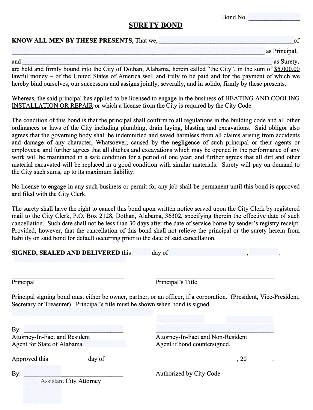 Dothan HVAC Contractor Bond A Comprehensive Guide