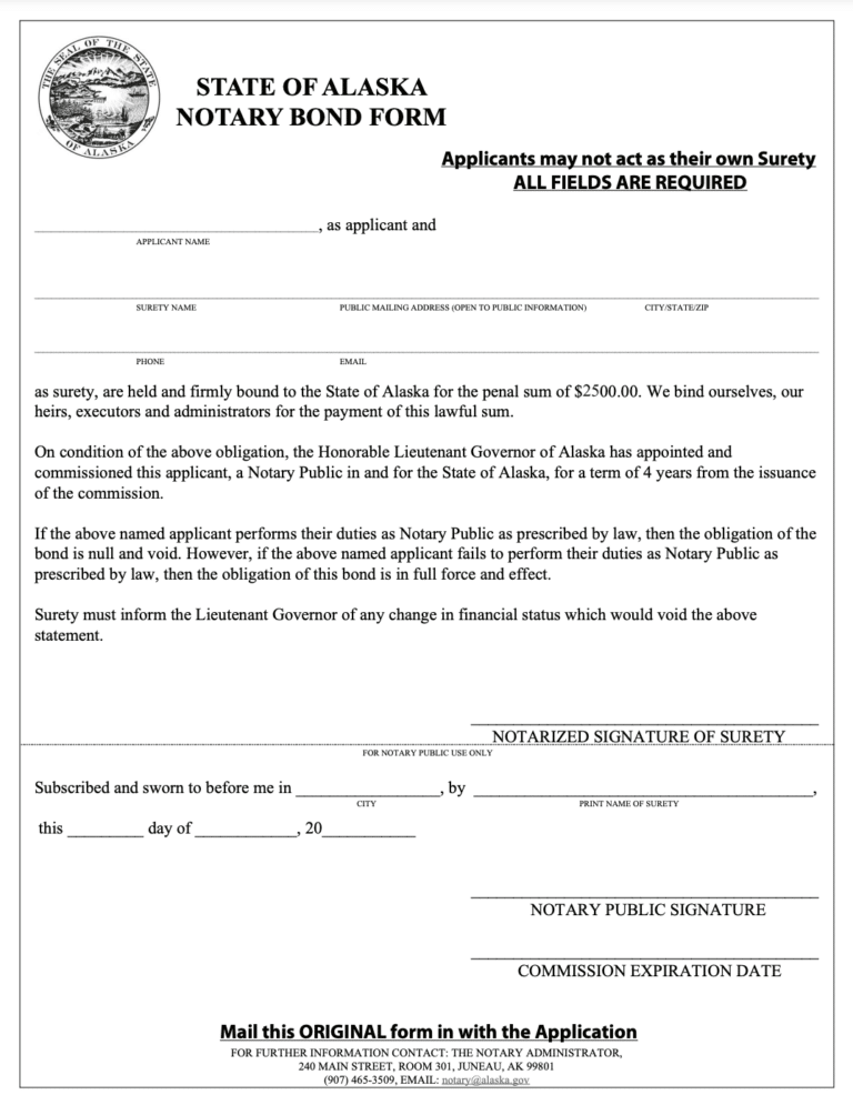 Alaska Notary Public Bond A Comprehensive Guide