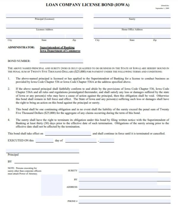 Iowa Loan Company Bond A Comprehensive Guide