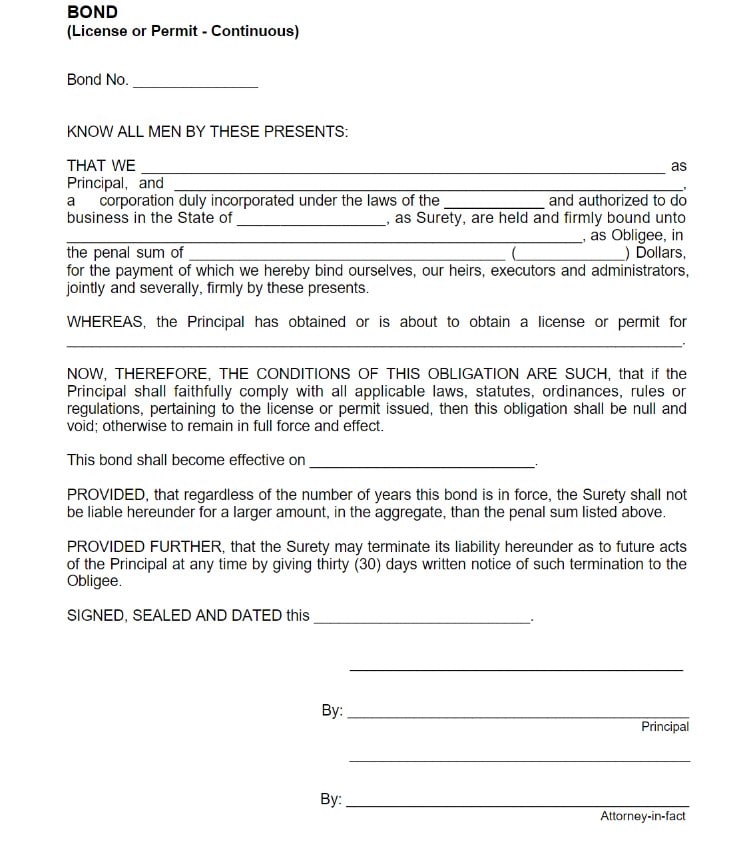 Birmingham Transient Dealer Bond Form