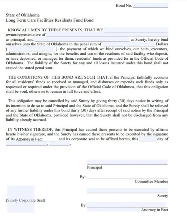 Oklahoma Long Term Care Facility Bond A Comprehensive Guide