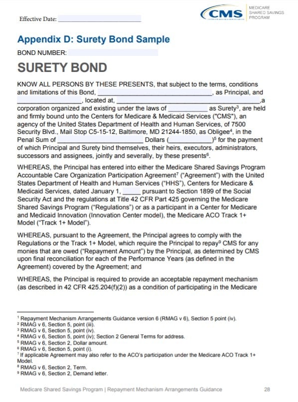 Shared Savings Program Bond Form