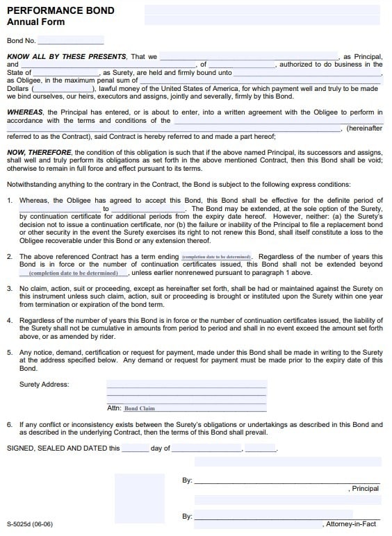 Catawba County High-Density Development Bond Form