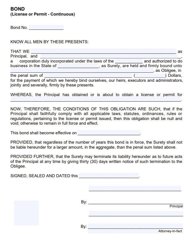 Montana Public Adjuster Bond Form