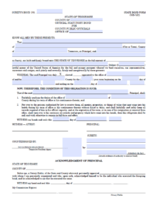 Tennessee Public Official Bond Form