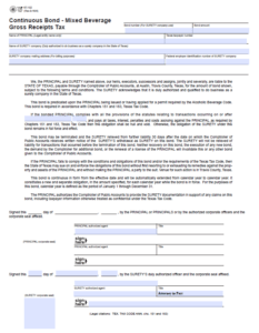 Texas Mixed Beverage Gross Receipts Bond Form