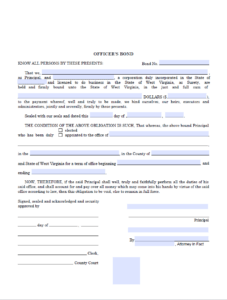 West Virginia Public Official Bond Form